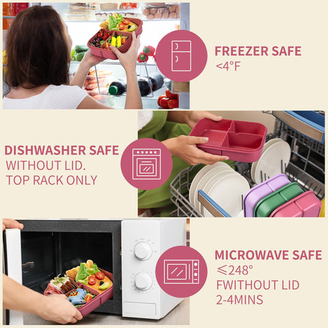 Itopor kid-friendly design with easy-open snaps supports small hands during lunch.