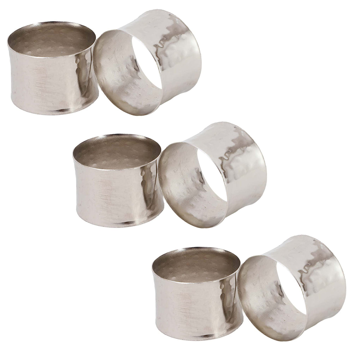 ITOS365 handmade round hammered silver napkin rings showcase timeless shine for festive tables
