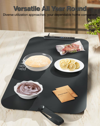 itrusou 27.5x16 inch surface fits several dishes at buffet.