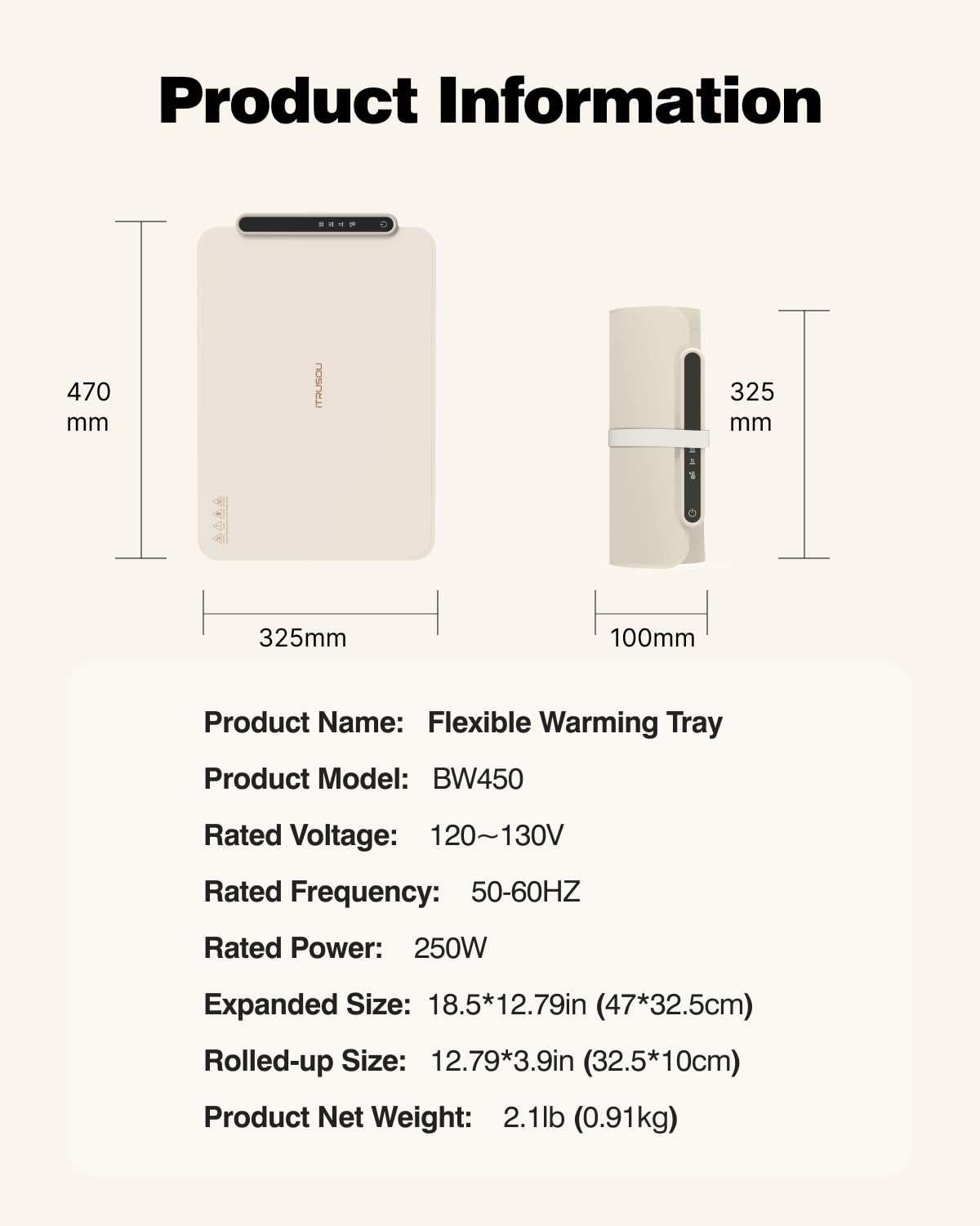 itrusou countertop protection tip with heat-insulating pad under warming mat