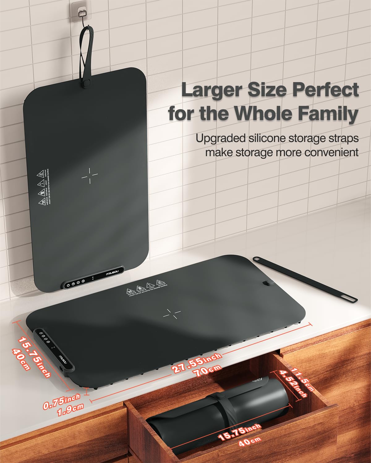 itrusou Detachable silicone strap aids rolling and portability.