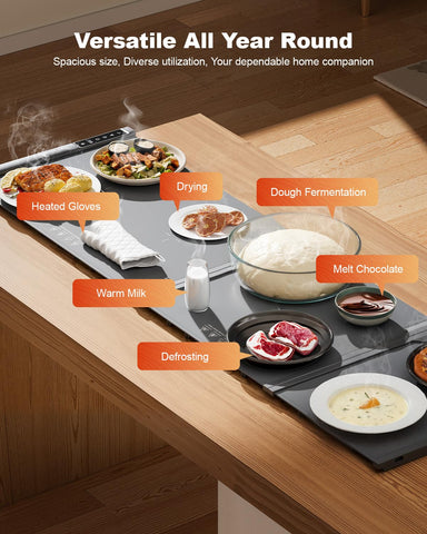 itrusou Expandable Warming Mat year-round use for dough proofing and warm serving