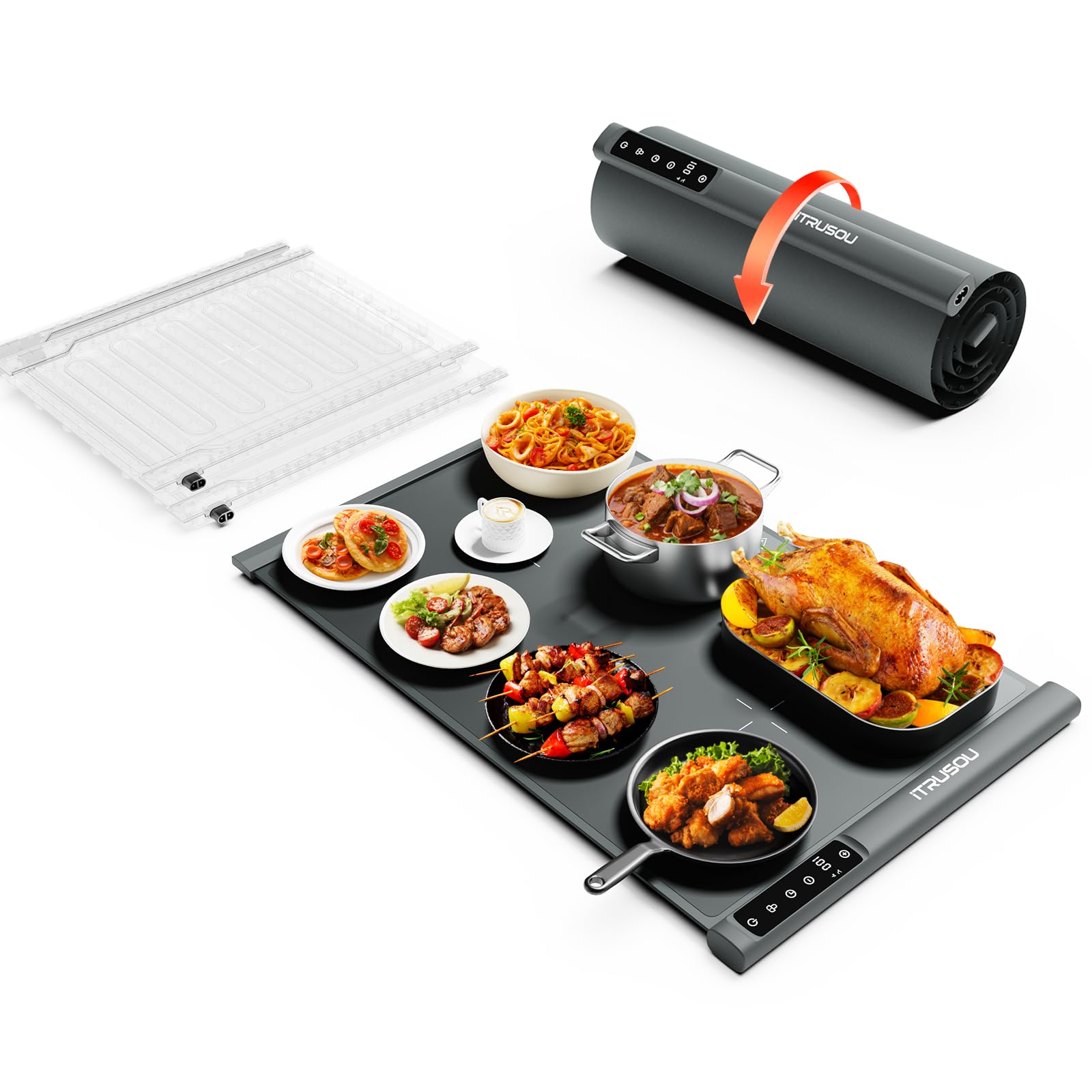 itrusou food warming mat 25.2x16 surface alone keeps plates warm during daily meals