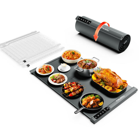 itrusou food warming mat 25.2x16 surface alone keeps plates warm during daily meals