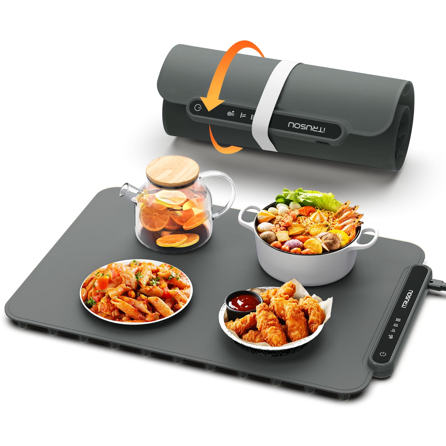 itrusou food warming mat shows even full-surface heating for consistent warmth