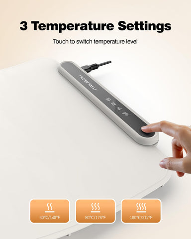 itrusou warming mat compatible with ceramic, glass, and steel utensils