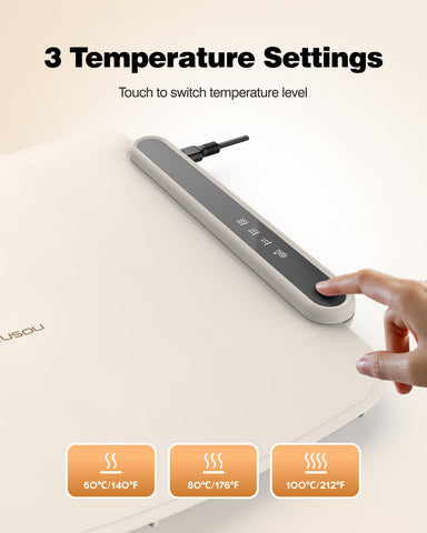 itrusou warming mat with no utensil restrictions suitable for ceramic, glass, and metal ware