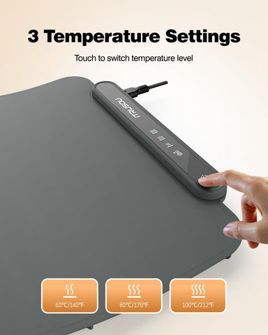 itrusou warming tray compatible with ceramic, glass, and metal dishes