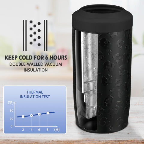 Itslife 4-in-1 slim can cooler in use at an outdoor gathering keeps beverages chilled.