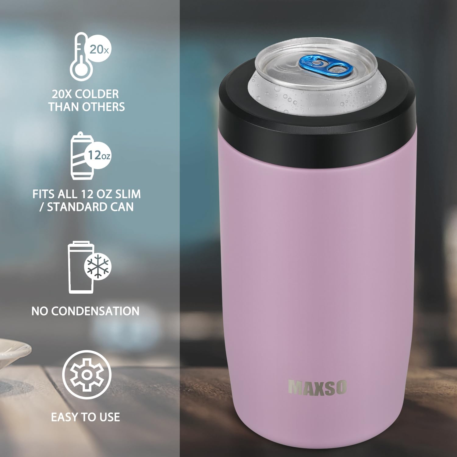 Itslife condensation-free design keeps hands dry during drinks.