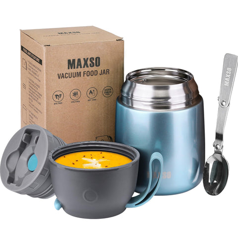 Itslife Insulated Thermo Food Jar lightblue front view keeps meals warm up to 12 hours.