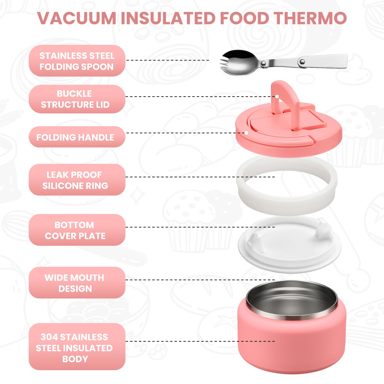 Itslife Kids Thermo Pink leak-proof seal prevents spills in backpacks.