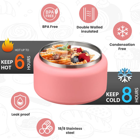 Itslife Kids Thermo Pink vacuum insulation preserves warmth for hours.