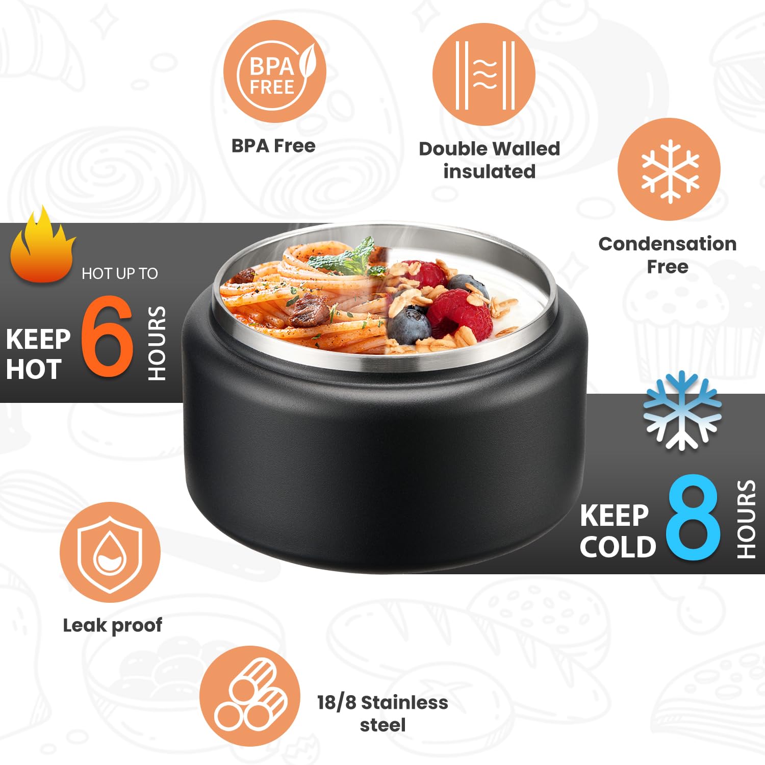 Itslife vacuum insulation preserves heat or cold for on-the-go meals