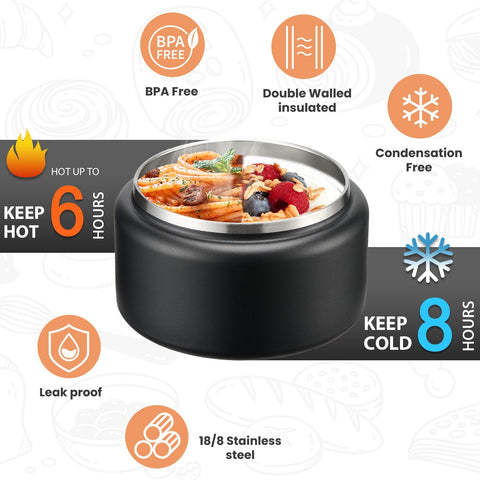 Itslife vacuum insulation preserves heat or cold for on-the-go meals