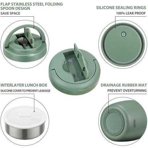 Itslife leakproof compartment lunch box prevents food mixing during transport.