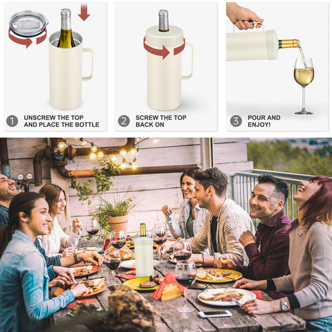 Itslife 6+ hour temperature control ideal for rose, Chardonnay, or champagne.