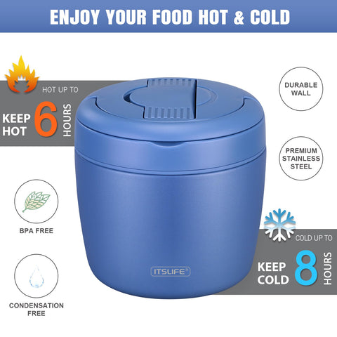 Itslife Soup Thermo blue inner-compartment keeps layers separate