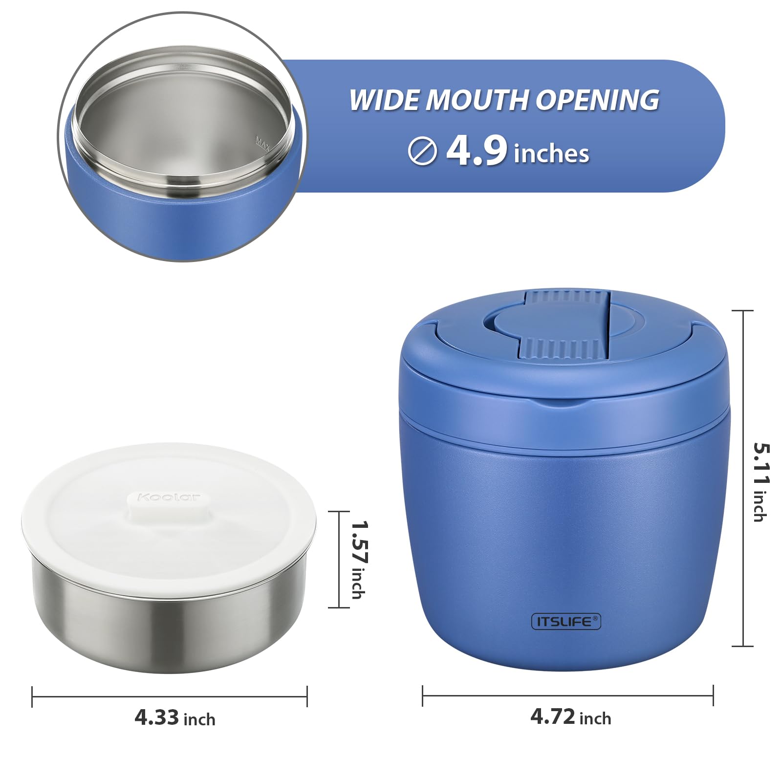 Itslife Soup Thermo blue stainless steel 32oz is durable