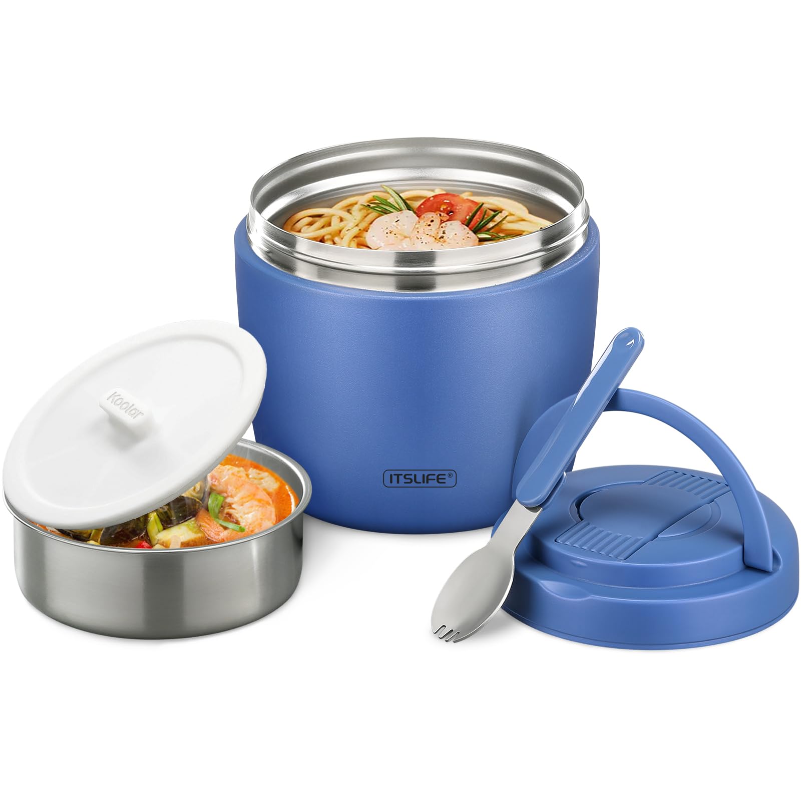 Itslife Soup Thermo blue wide-mouth for easy filling and hot meals