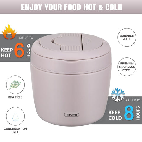 Itslife Soup Thermo double-compartment design keeps flavors separate during transit.