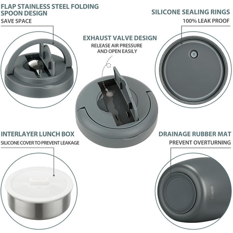 ItsLife Soup Thermo folding spoon hidden handle for easy dining on the move