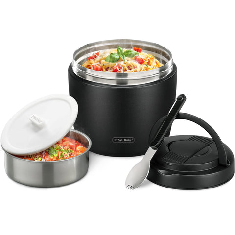 Itslife Soup Thermo wide-mouth cap open for easy access to hot meals.