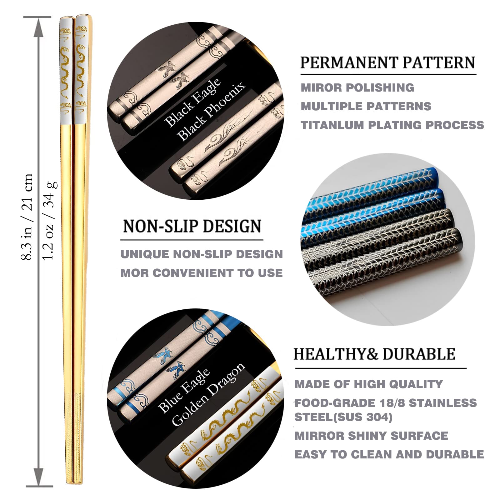 ITXIYC versatile chopsticks for sushi and noodles in any setting