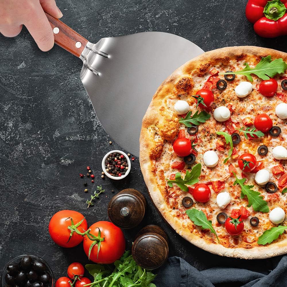 IUAQDP UTENEW kitchen friendly pizza paddle doubles as serving tray.