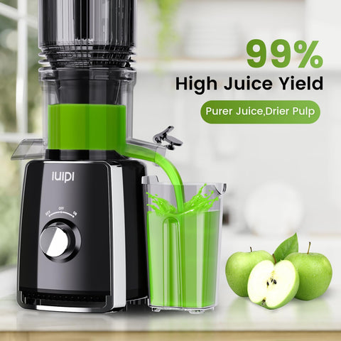IUIPI slow 50 RPM extraction preserves nutrients and minimizes pulp.