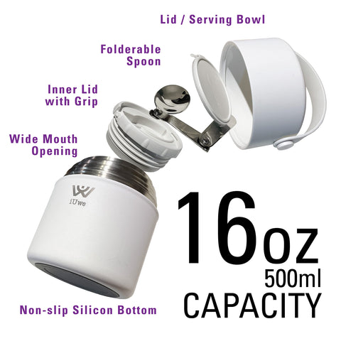 iUwe 316L stainless steel body ensures durable, safe lunch transport