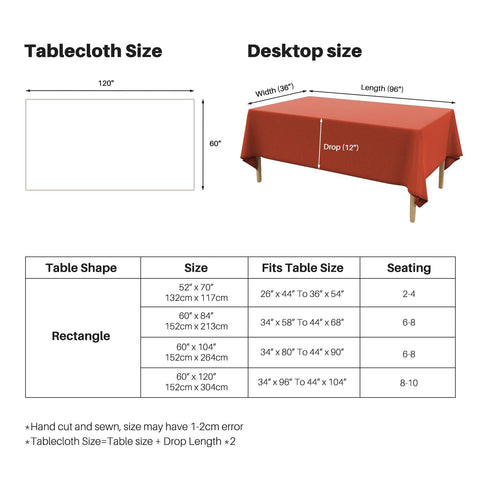 IVAPUPU finished edges on a durable rectangle tablecloth