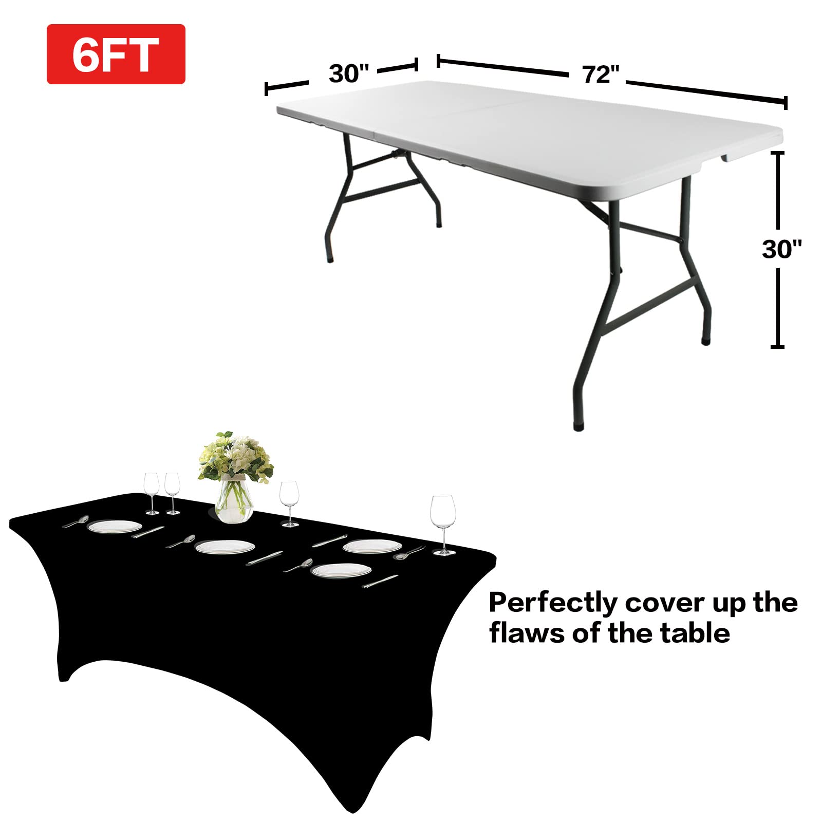 IVAPUPU four-way stretch design securing the tablecloth neatly