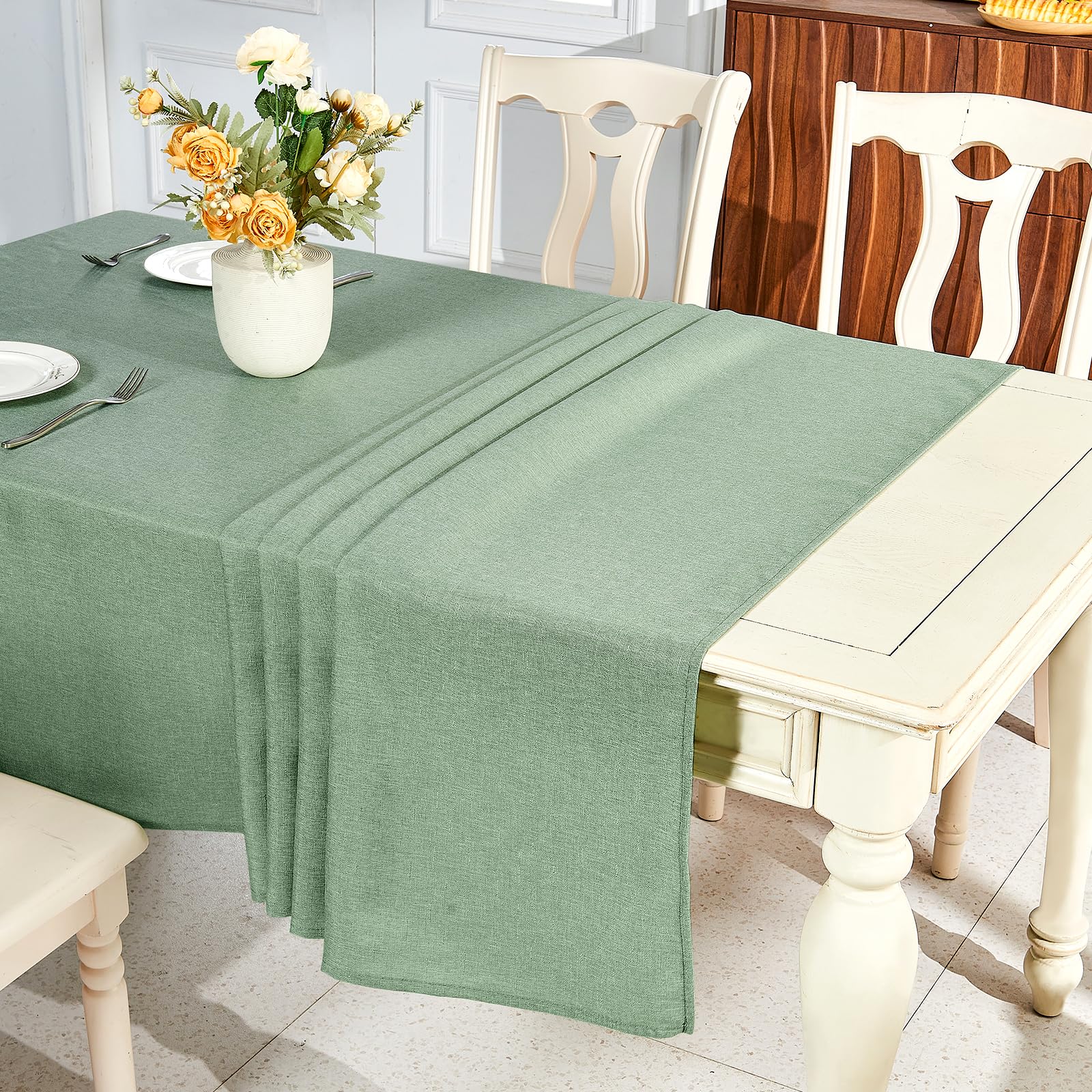 IVAPUPU rectangle table setup in dining area with this cloth.