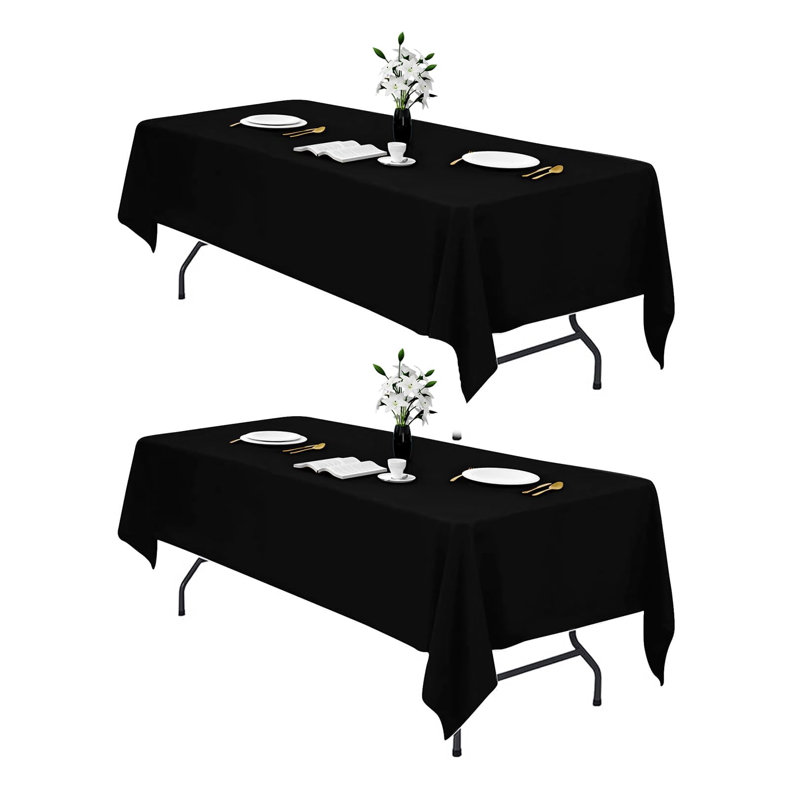 IVAPUPU rectangle tablecloth 60x102 inches on a formal dining setup.