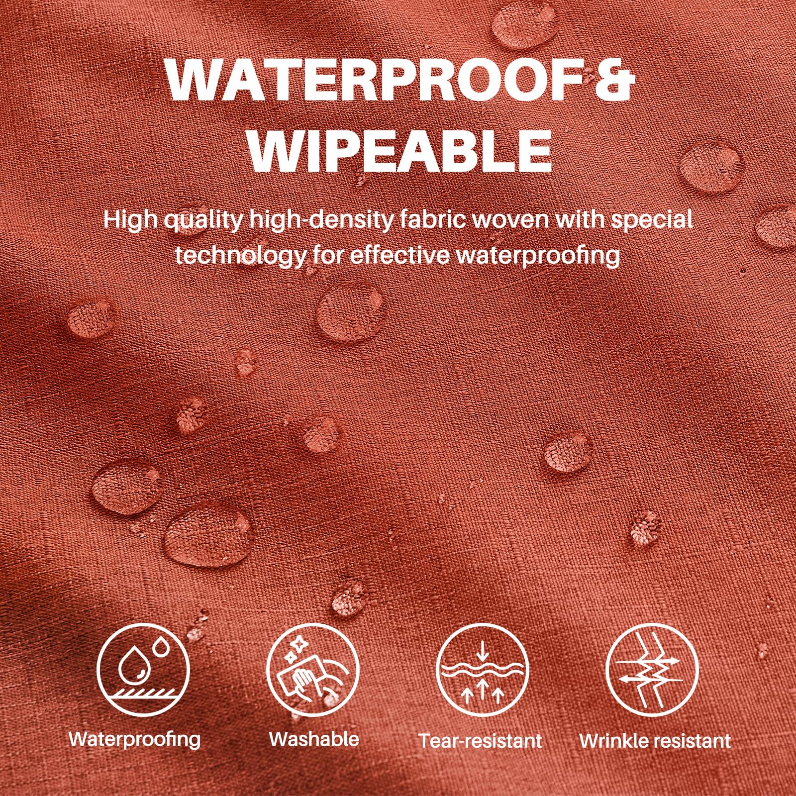 IVAPUPU rectangle tablecloth showing waterproof fabric protection on a table
