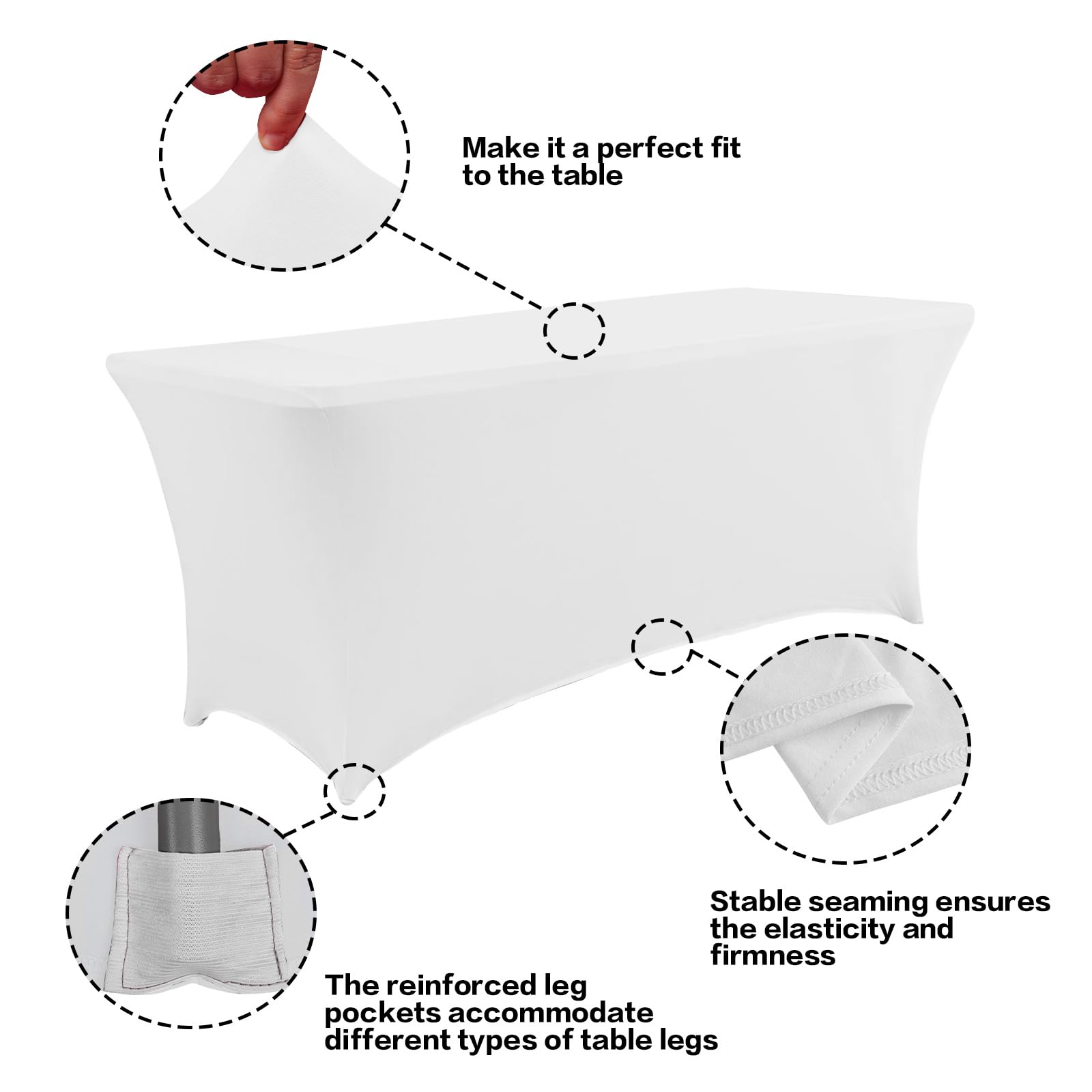 IVAPUPU rectangular tablecloth with fitted design keeps tables neat during weddings