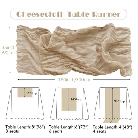 IVAPUPU rustic gauze table runner ideal for baby showers
