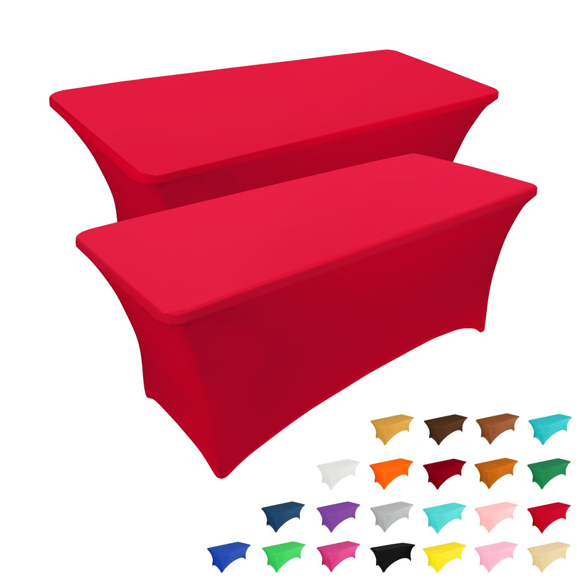 IVAPUPU tablecloth 6ft rectangular red on banquet table for a polished event look.