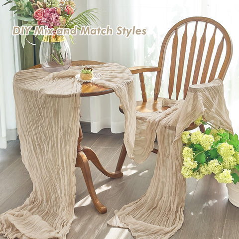 IVAPUPU vintage-style gauze table runner enhances dining tables