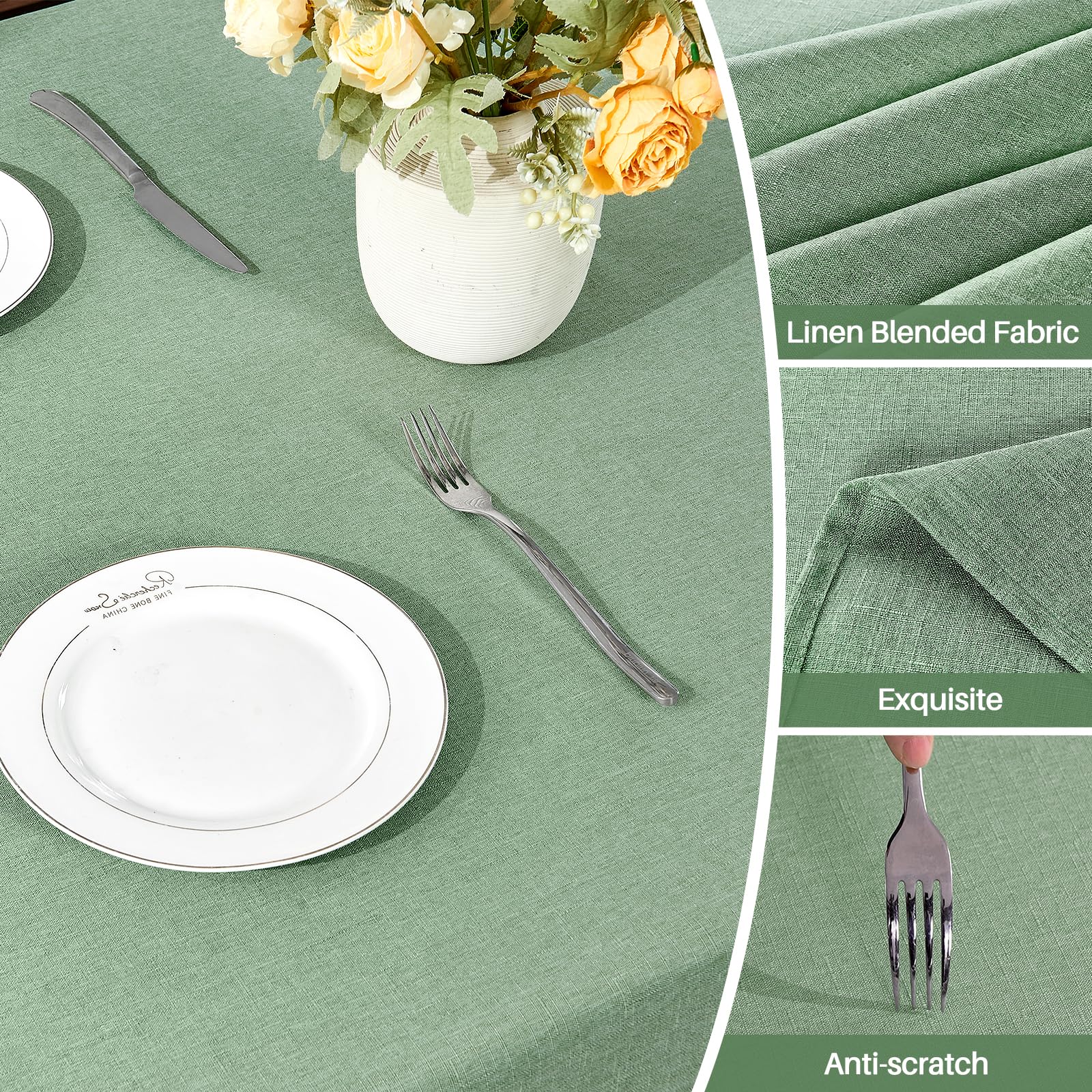 IVAPUPU waterproof wipeable tablecloth ideal for family dinners.