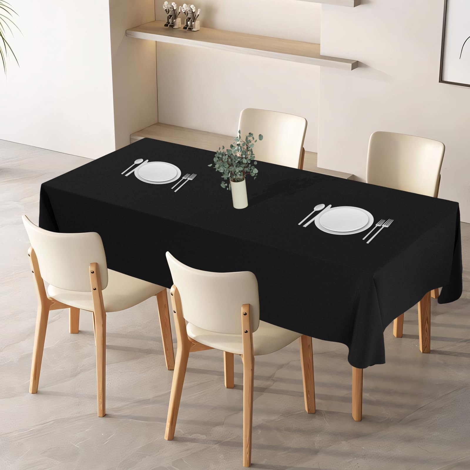 IVAPUPU wedding table setting with elegant rectangular tablecloth.