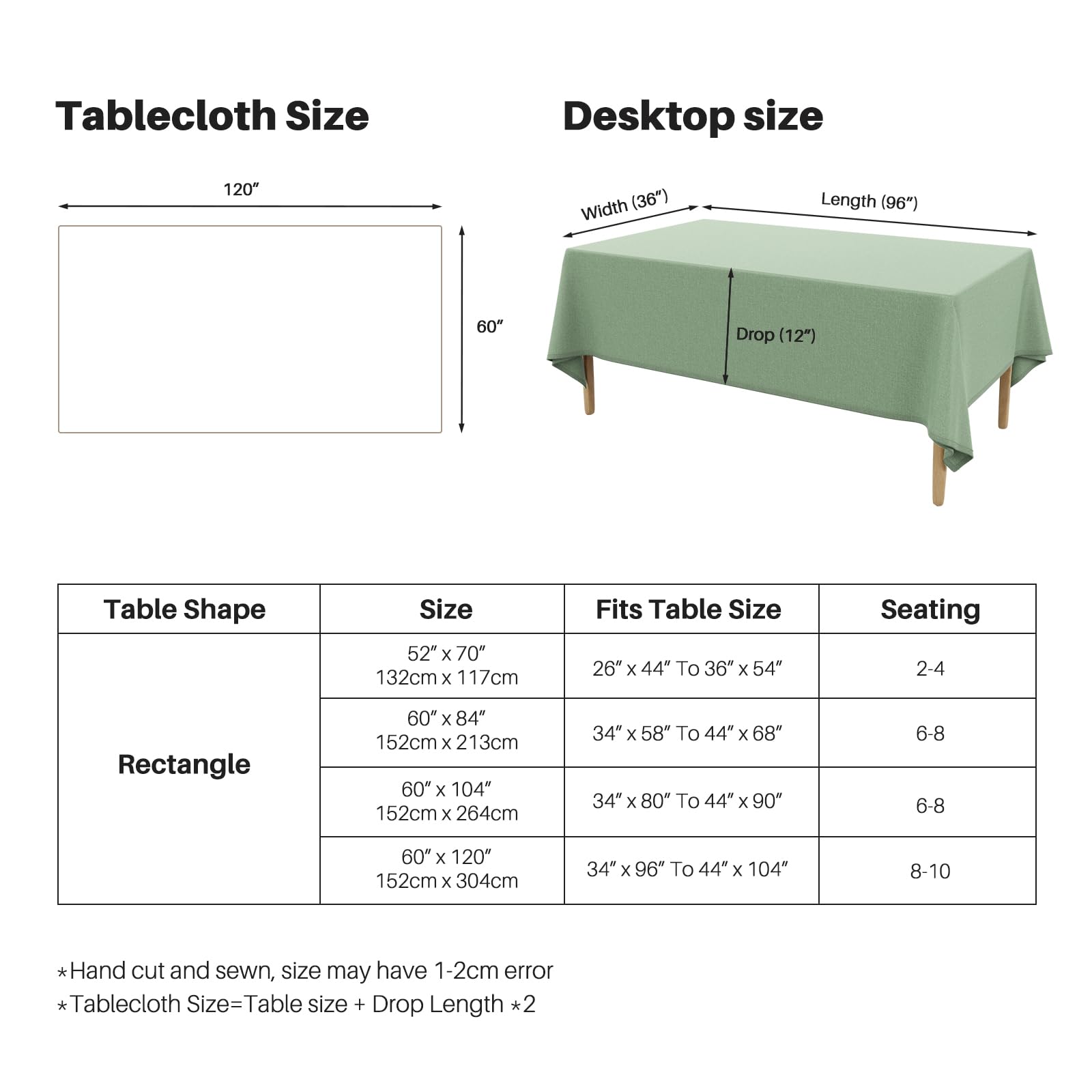 IVAPUPU wrinkle-free tablecloth showcases a refined folded-border design.