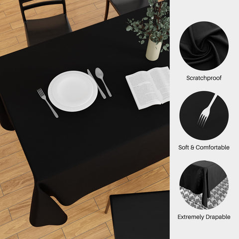IVAPUPU wrinkle-resistant tablecloth drapes smoothly over banquet tables.