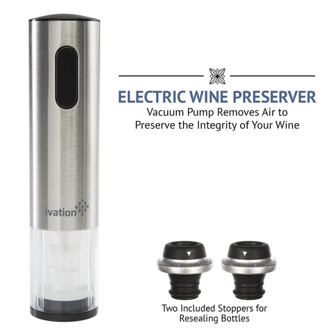 Ivation stoppers paired with vacuum preserver for accurate dating.
