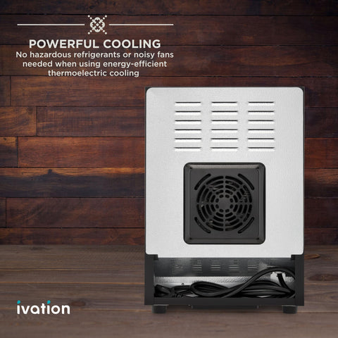Ivation thermoelectric wine cooler operates quietly with low vibration