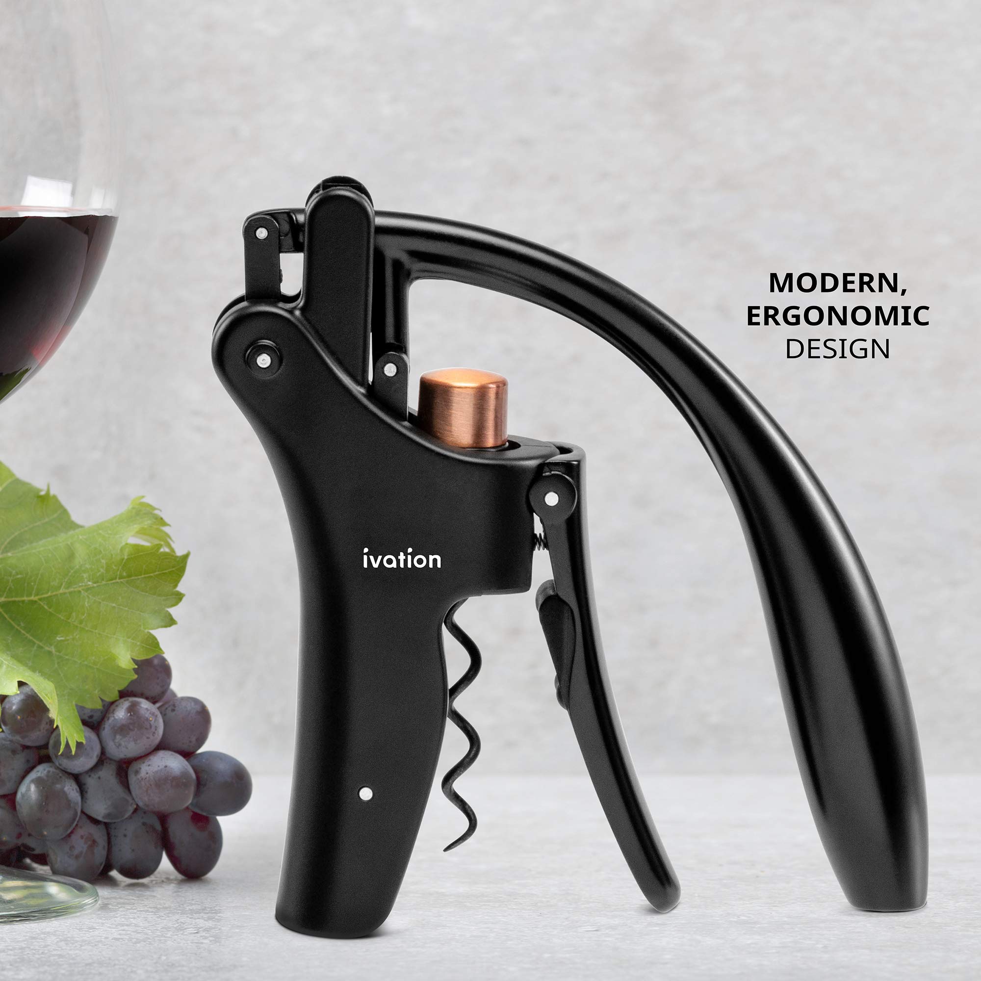 Ivation wine opener easy no-twist cork removal for quick openings.