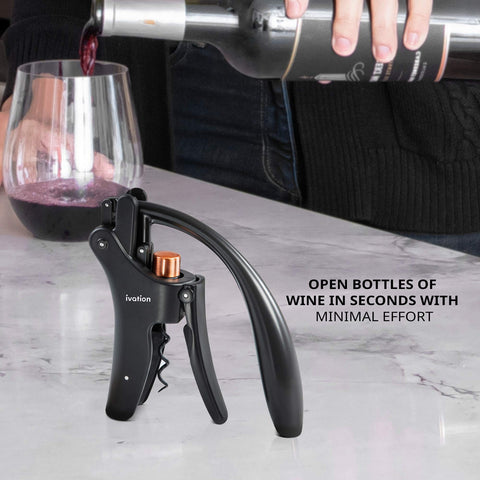 Ivation vertical display keeps the corkscrew upright on the bar.