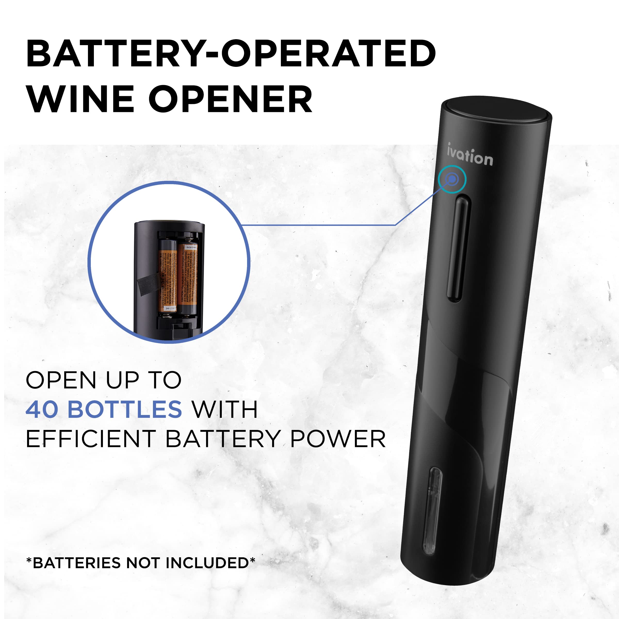 Ivation vacuum pump preserves freshness with date-stamped corks.