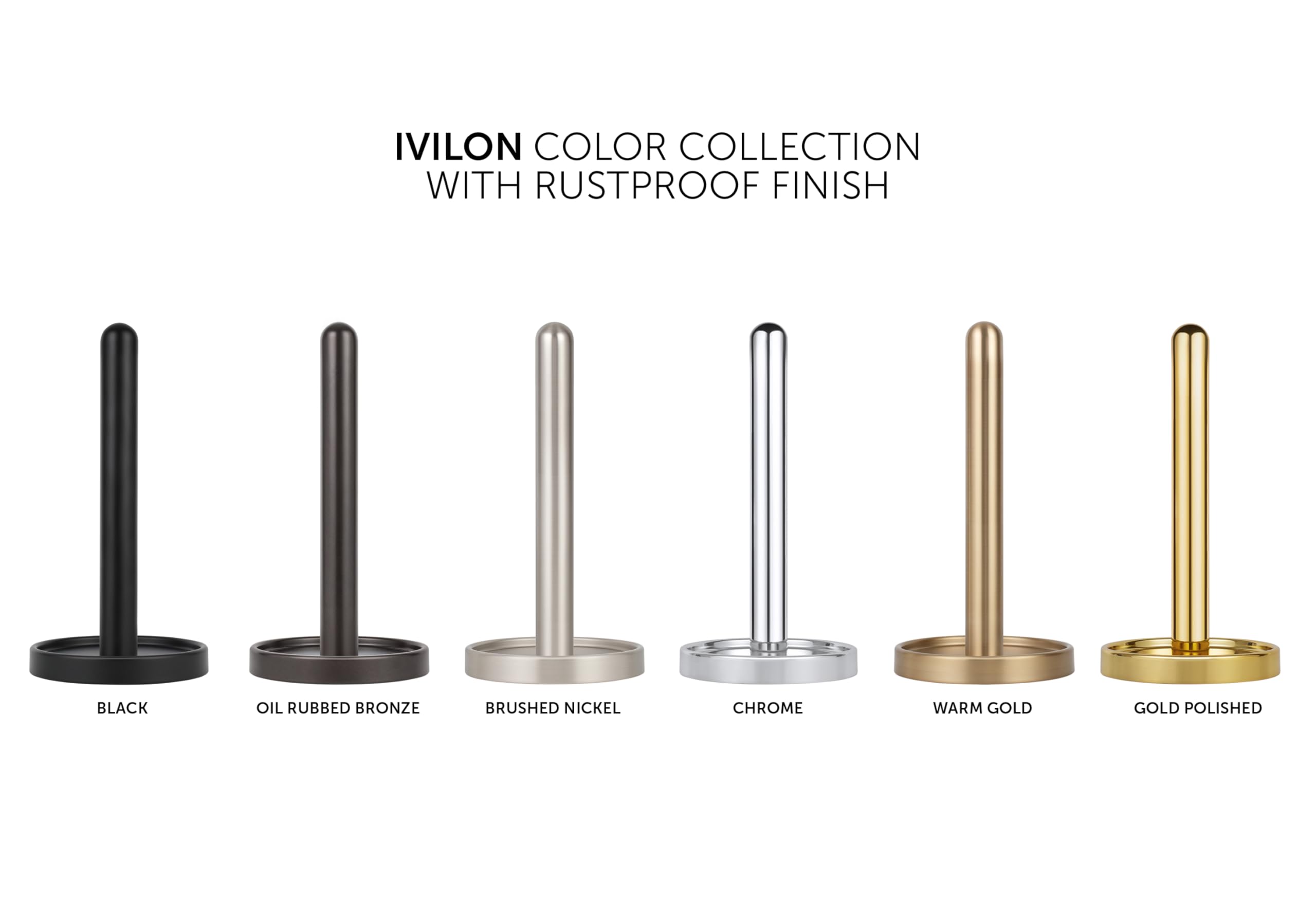 Ivilon Paper Towel Holder Stand, warm gold color blending with contemporary kitchens